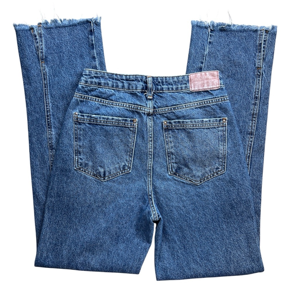 Zara Split Raw Hem Straight Leg Jean